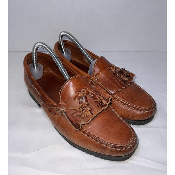 AE by Allen Edmonds Loafers Mens' Size 8B Brown Leather Tasseled Casual Shoes - Picture 1 of 16